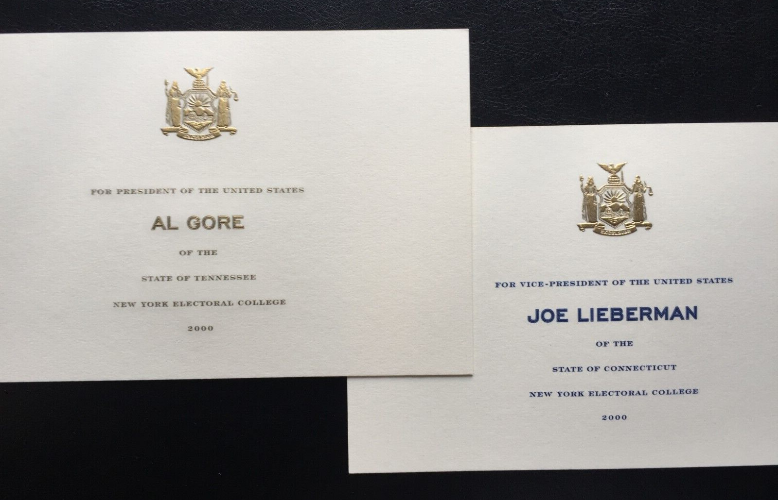 GEORGE W BUSH v. AL GORE - AUTHENTIC 2000 PRESIDENTIAL ELECTORAL BALLOT SET