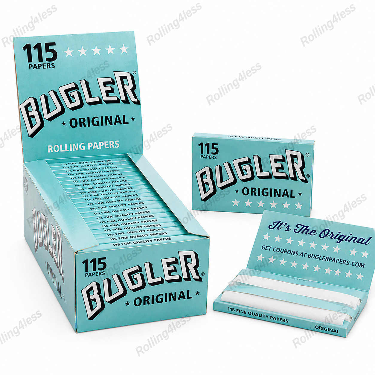 Bugler Original Rolling Papers 24 Booklets Box 115 Leaves Each Natural Gum Paper