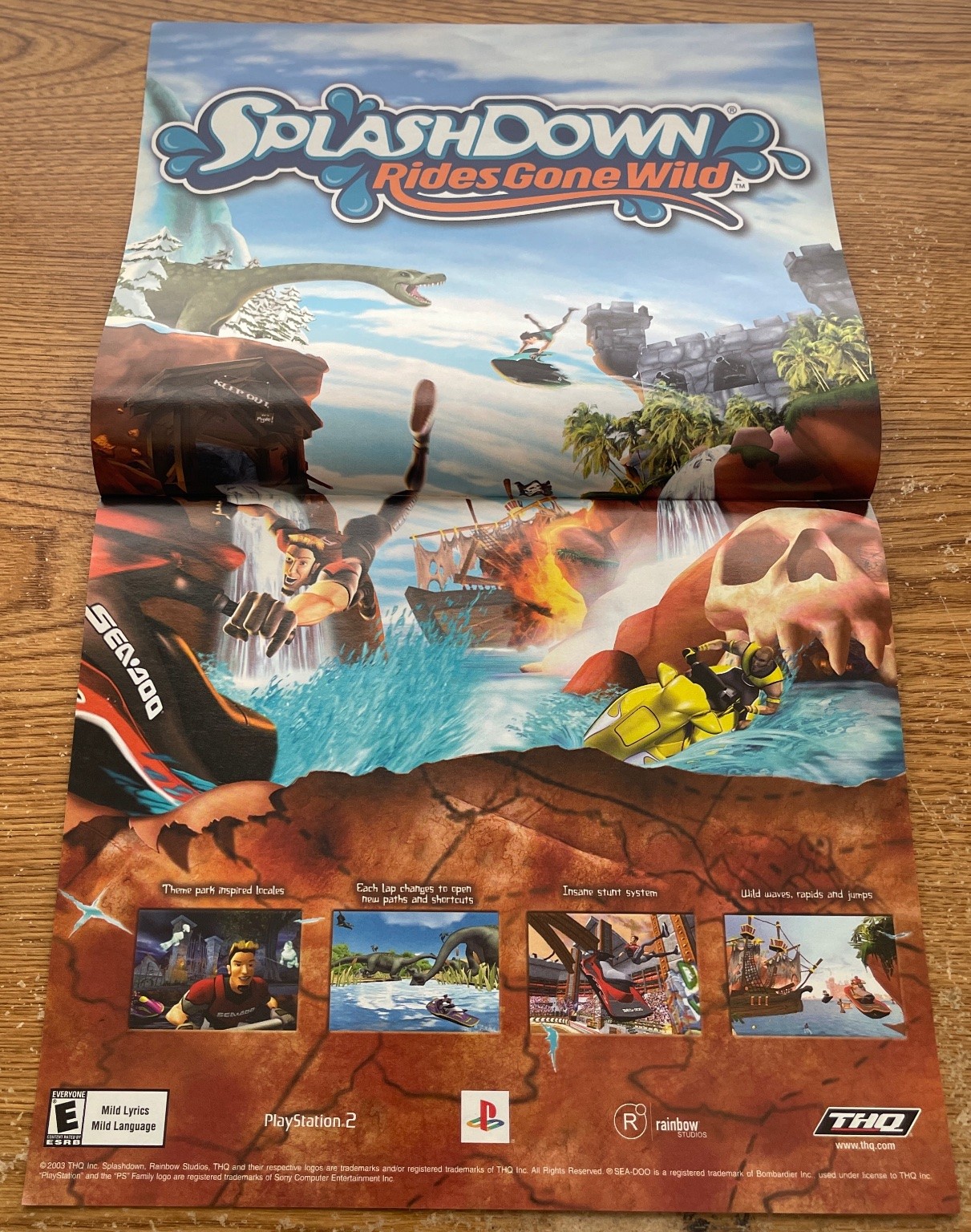 Splashdown Rides Gone Wild PS2 2003 Video Game Promo Poster Flyer THQ