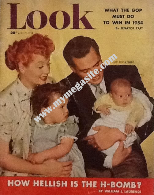 LUCILLE BALL - LOOK MAGAZINE - APRIL 21, 1953 (LUCILLE BALL, DESI ARNAZ & FAMILY