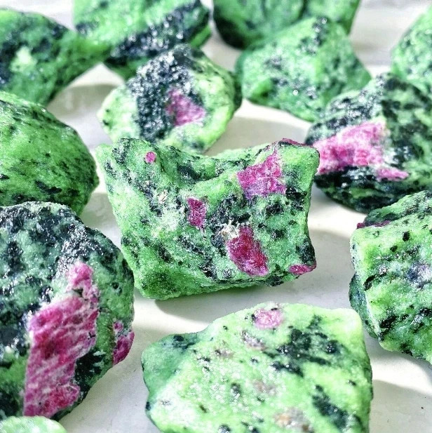 5Pcs Natural Raw Ruby Zoisite Stone Chunks Healing Reiki Crystal Specimen Gifts