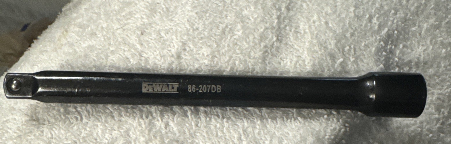 6” ad black Dewalt socket Extension, 3/8