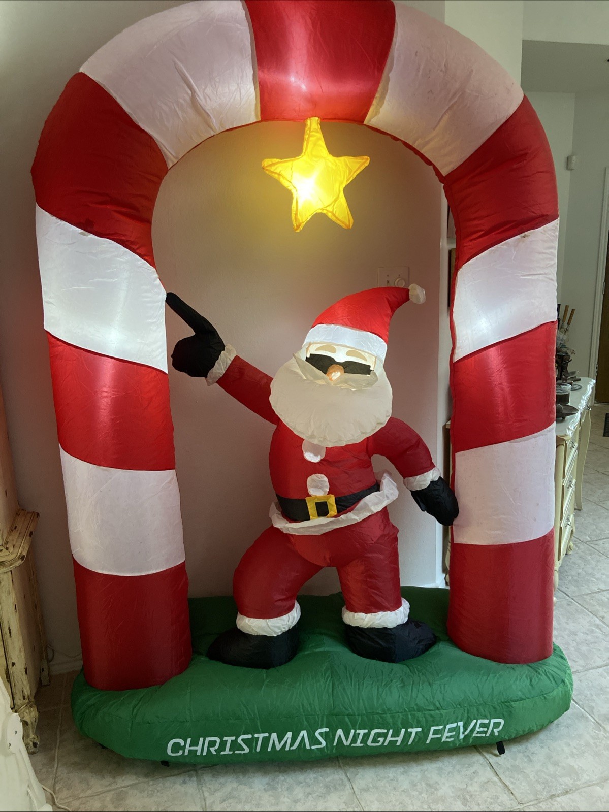 Vintage 7-Ft. Inflatable Disco Santa From Sharper Image.