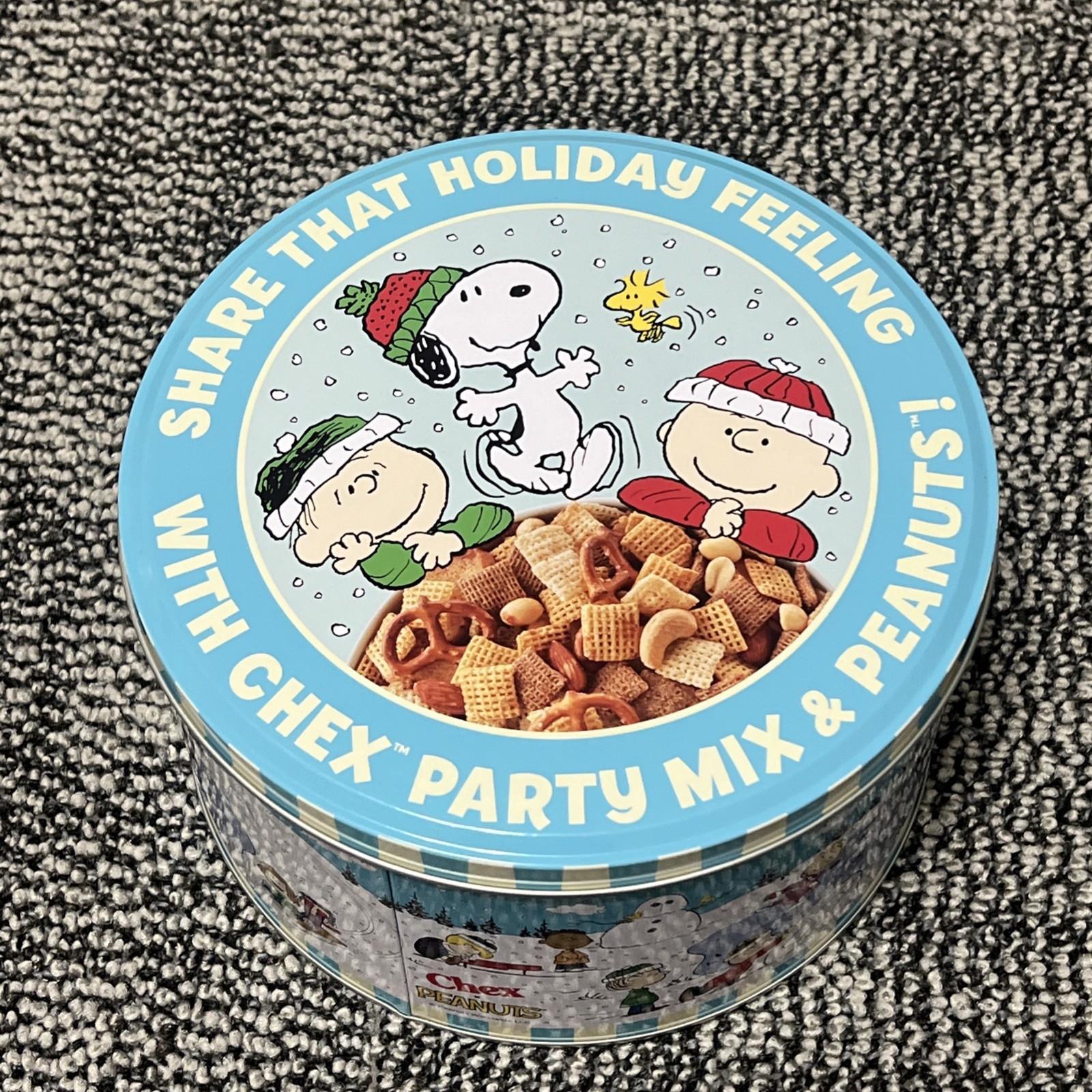 Peanuts Chex Party Mix Tin Christmas 2024 Snoopy Charlie Cereal 8