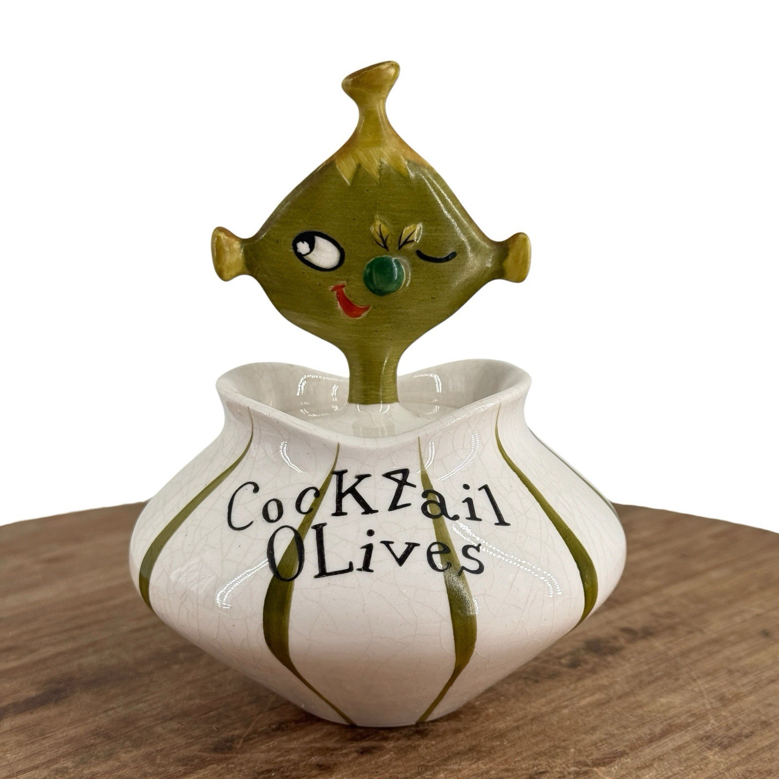 Vintage Holt Howard Cocktail Olives Condiment Jar Pixieware
