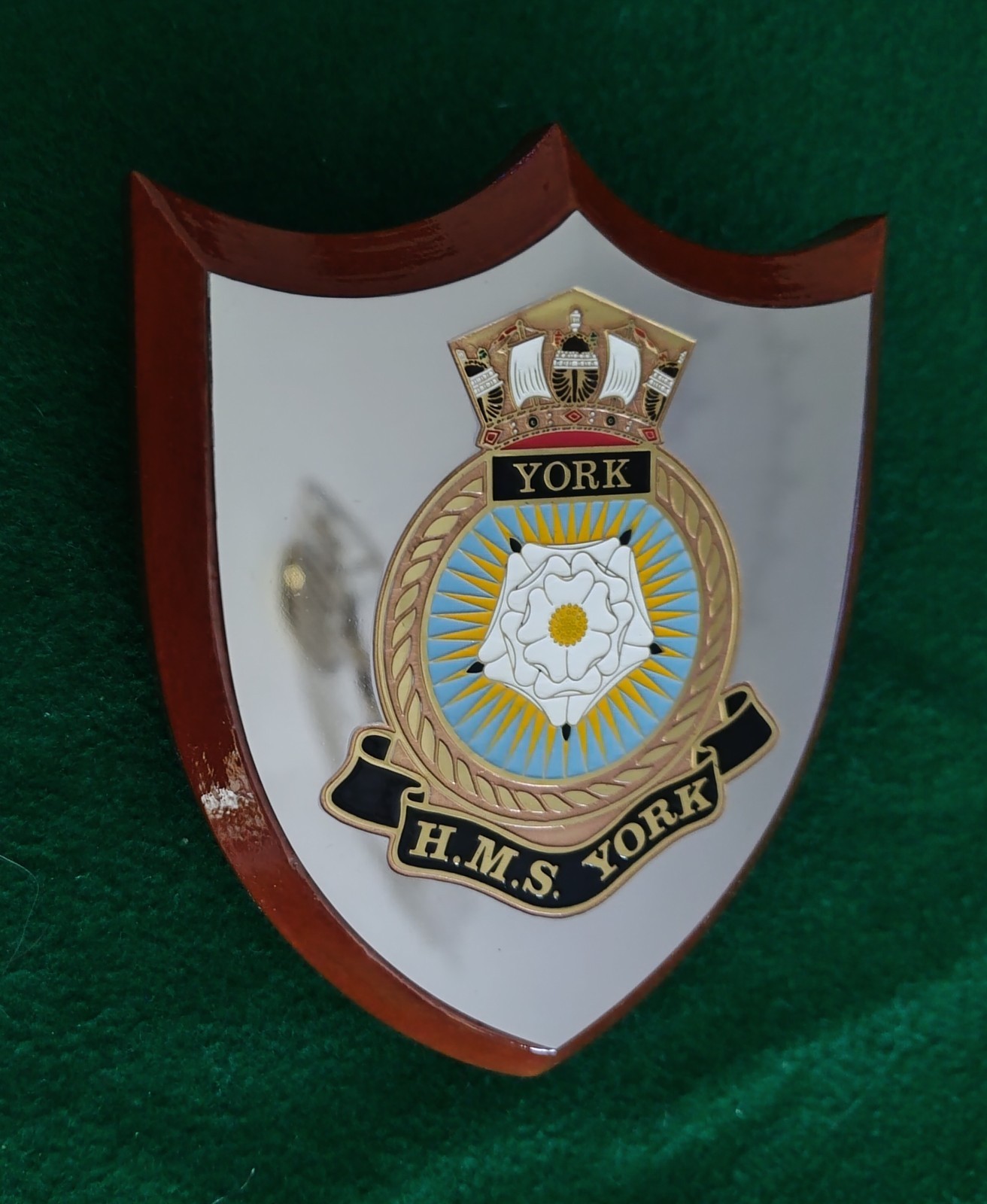 Crest H.M.S. York Royal Navy Made In Singapore Plates 