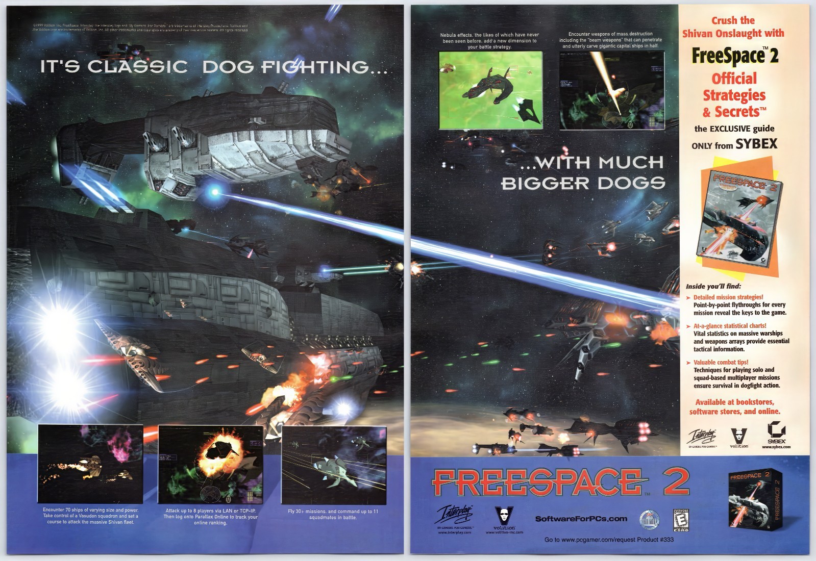 Freespace 2 - PC Game - Vintage Original Print Ad/Poster Interplay Promo 1999