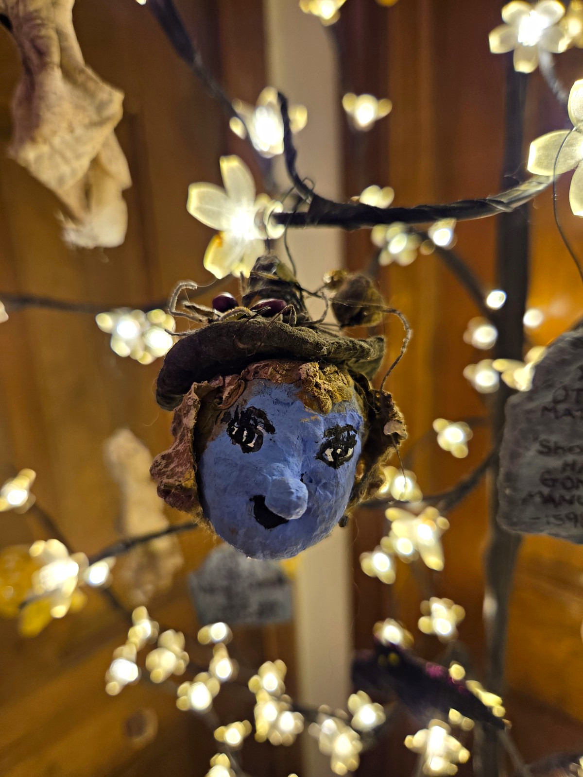 Hand Crafted, Primitive, Spun Cotton Willow Woman Ornament