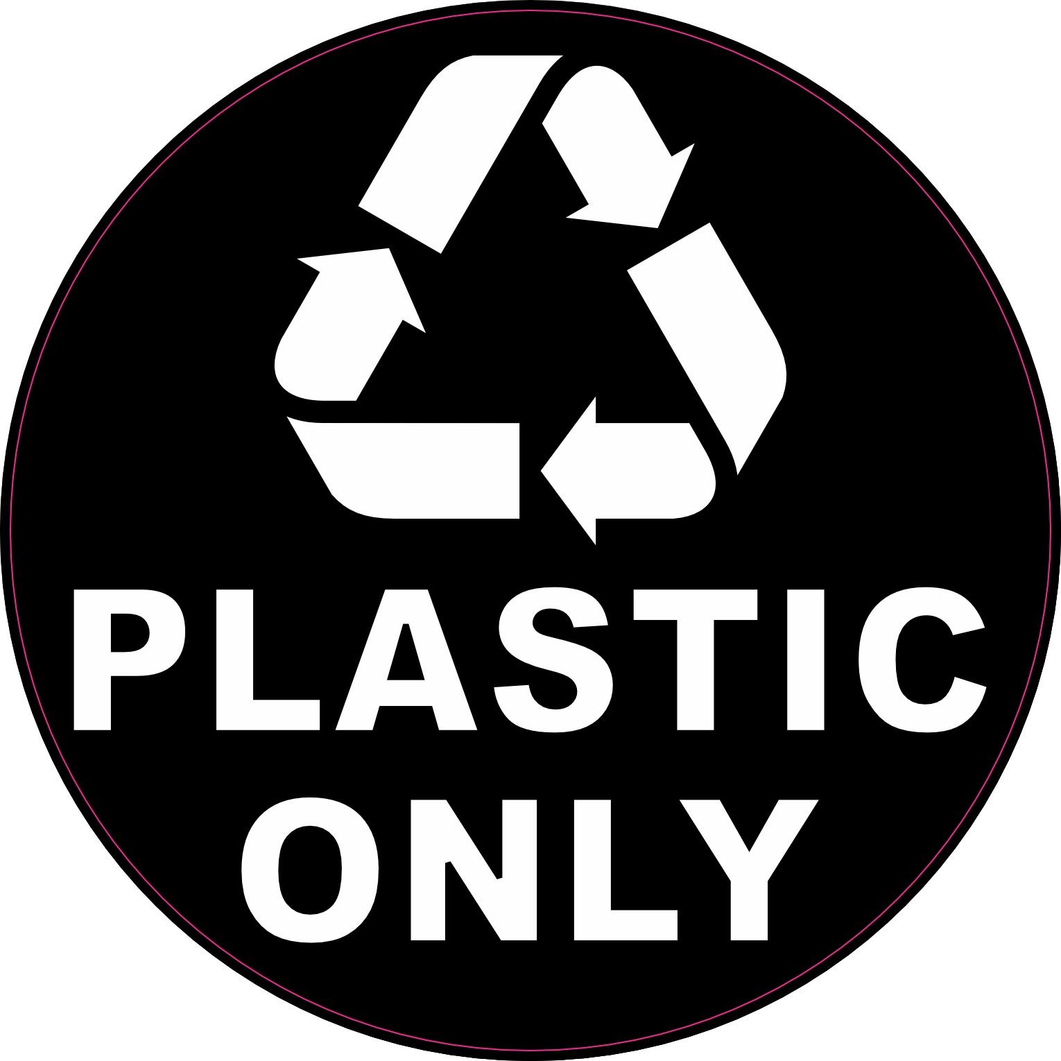 StickerTalk Plastic Only Recycling Vinyl Sticker 5x5 inch