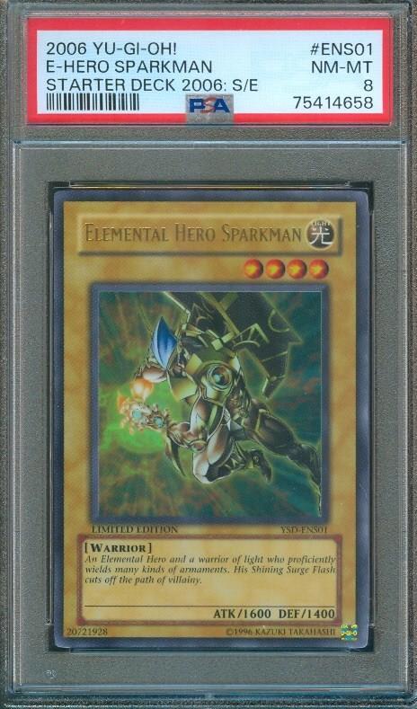 2006 YU-GI-OH Starter Deck ELEMENTAL HERO SPARKMAN Holo #YSD-ENS01 PSA 8