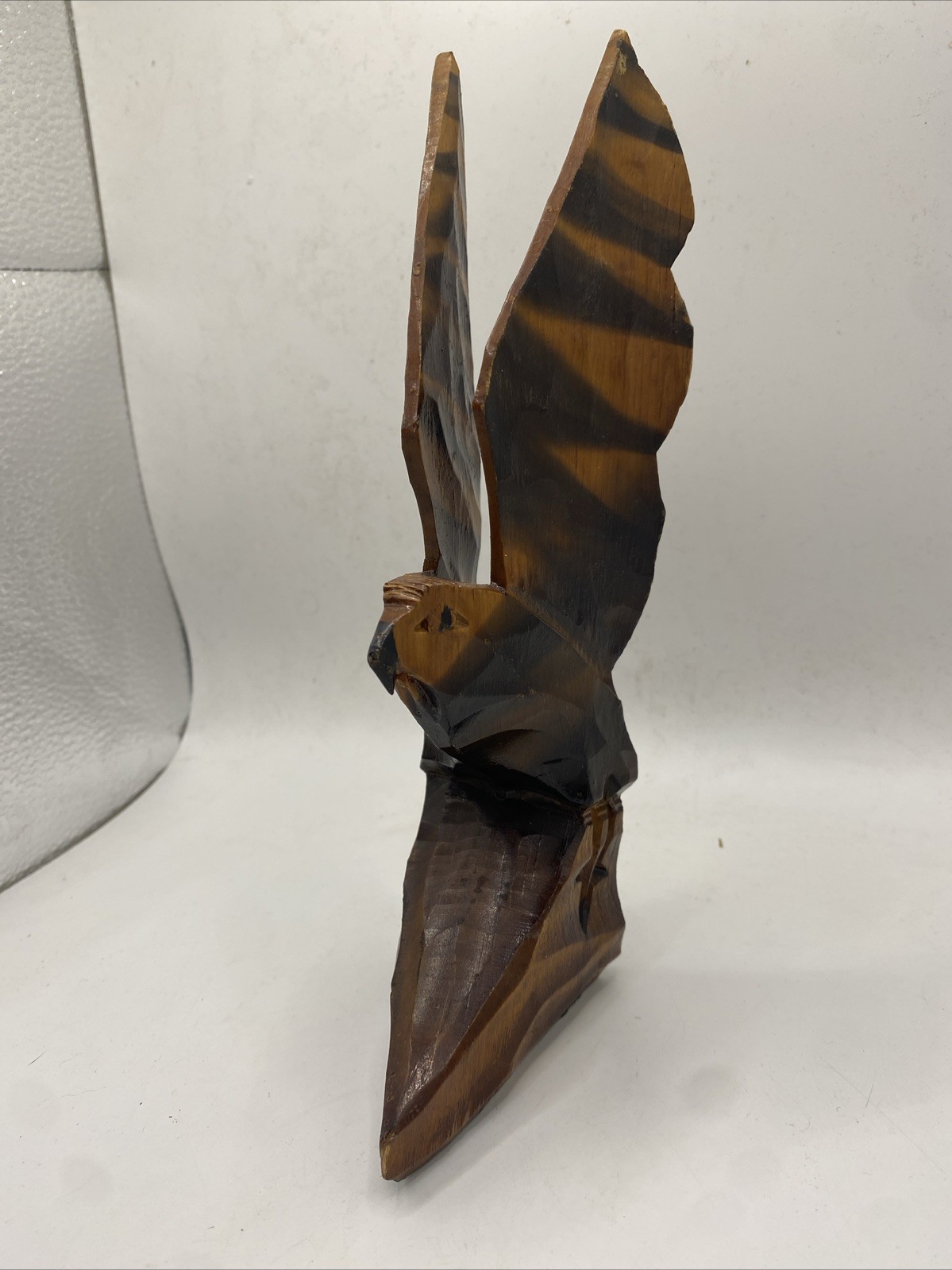 Vintage Wooden Eagle Sculpture Bird of Prey Figurine Decor