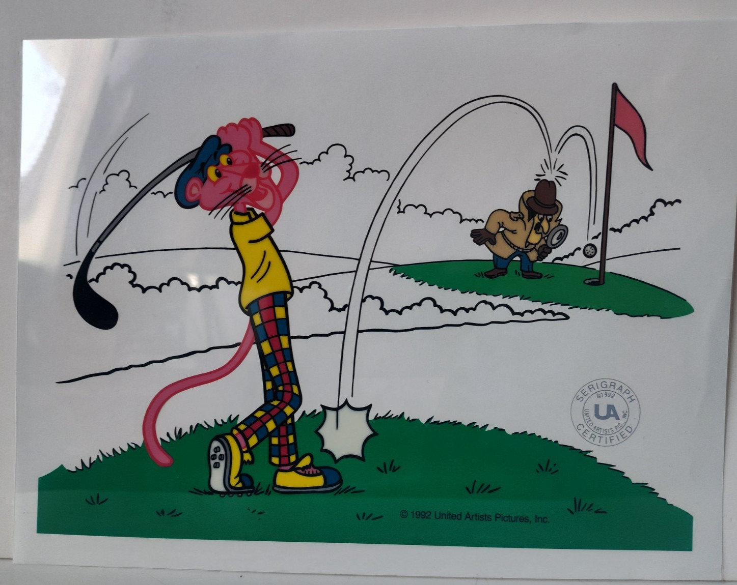 1992 SERIGRAPH CEL ANIMATION PINK PANTHER PINK GOLF PINK LINKS FRIZ FRELENG
