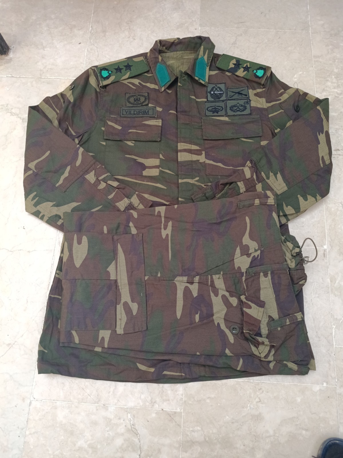 Turkish Army    rare vintage  Lt.col camouflage uniform set camo bdu 2