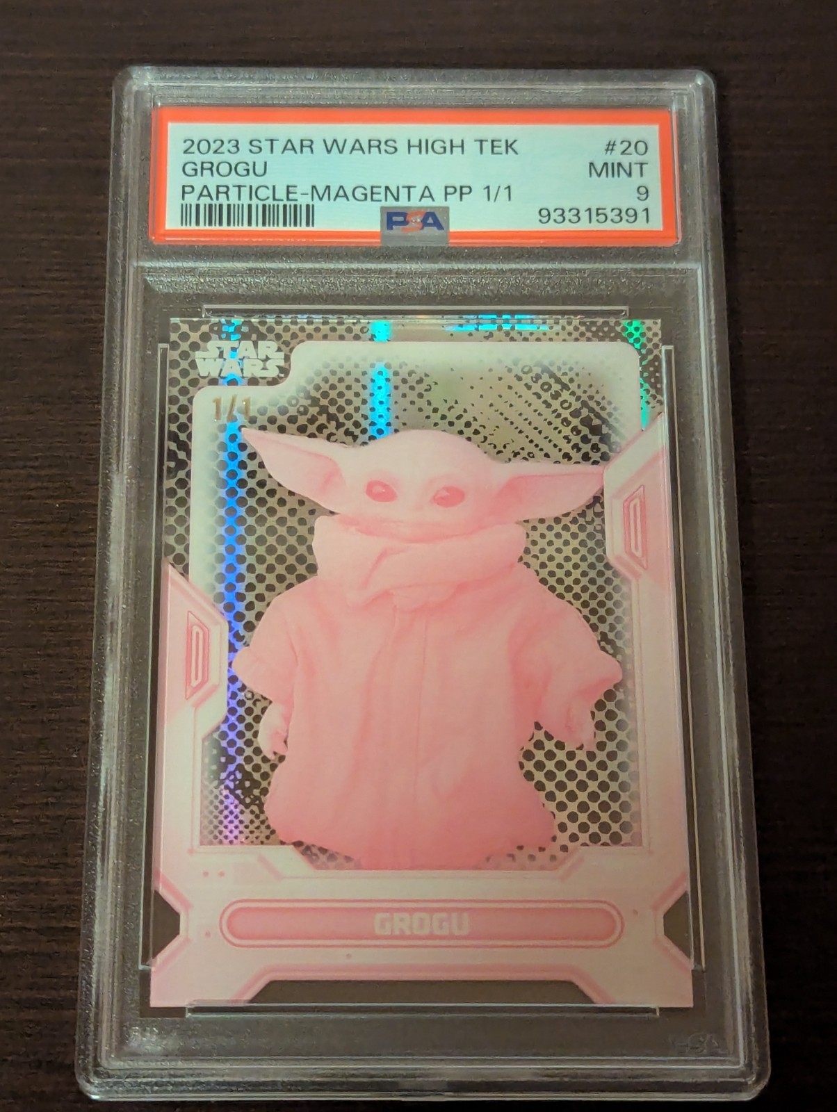 2023 Topps Star Wars High-Tek Particle-Magenta PP #20 GROGU #’d 1/1 PSA 9 Mint