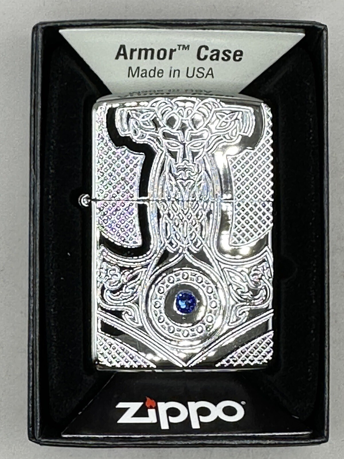 Medieval 49289 Deep Carved Design High Polish  Chrome Armor Zippo Lighter New
