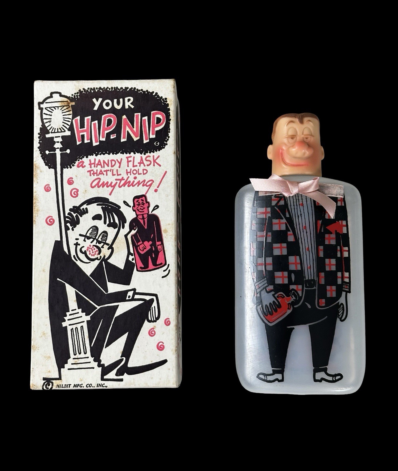 Vintage 1950s Garvin Milbit Hip Nip Hip-Nip Novelty Flask | Vintage Barware Gift
