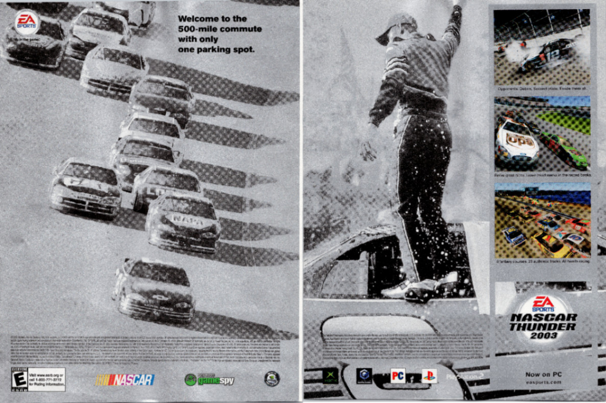 EA Sports NASCAR Thunder 2003 Magazine 2-Page Print Ad Vintage 2003