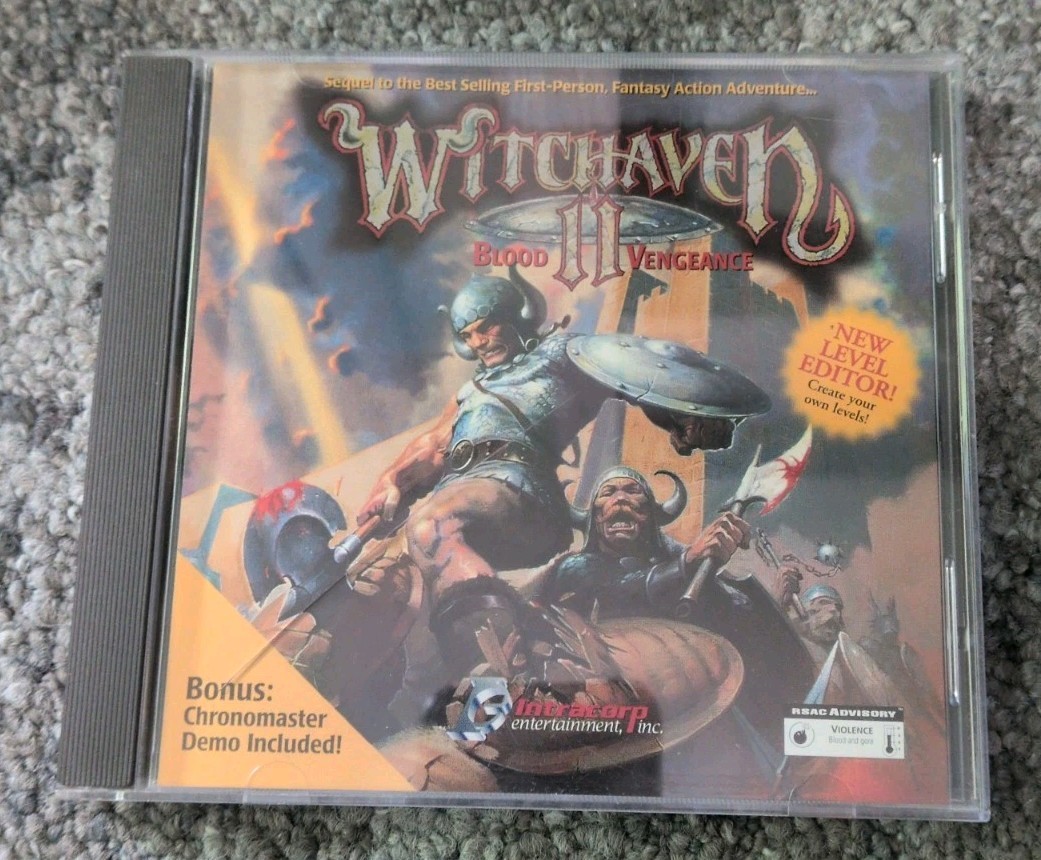 Witchaven II 2 Blood Vengeance PC CD Game Disk Only 1996 Intracorp