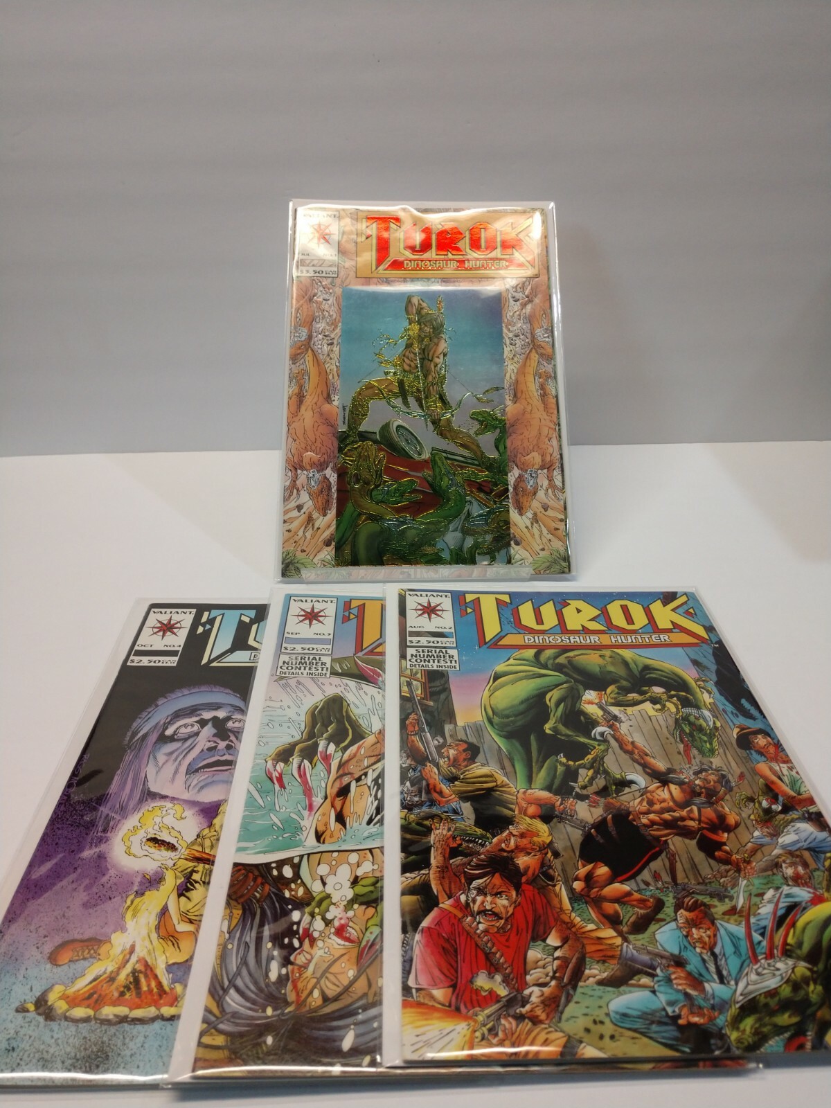 Lot of 4 Vintage Turok Dinosaur Hunter  Valiant Comics # 1 2 3 4 RARE Near Mint