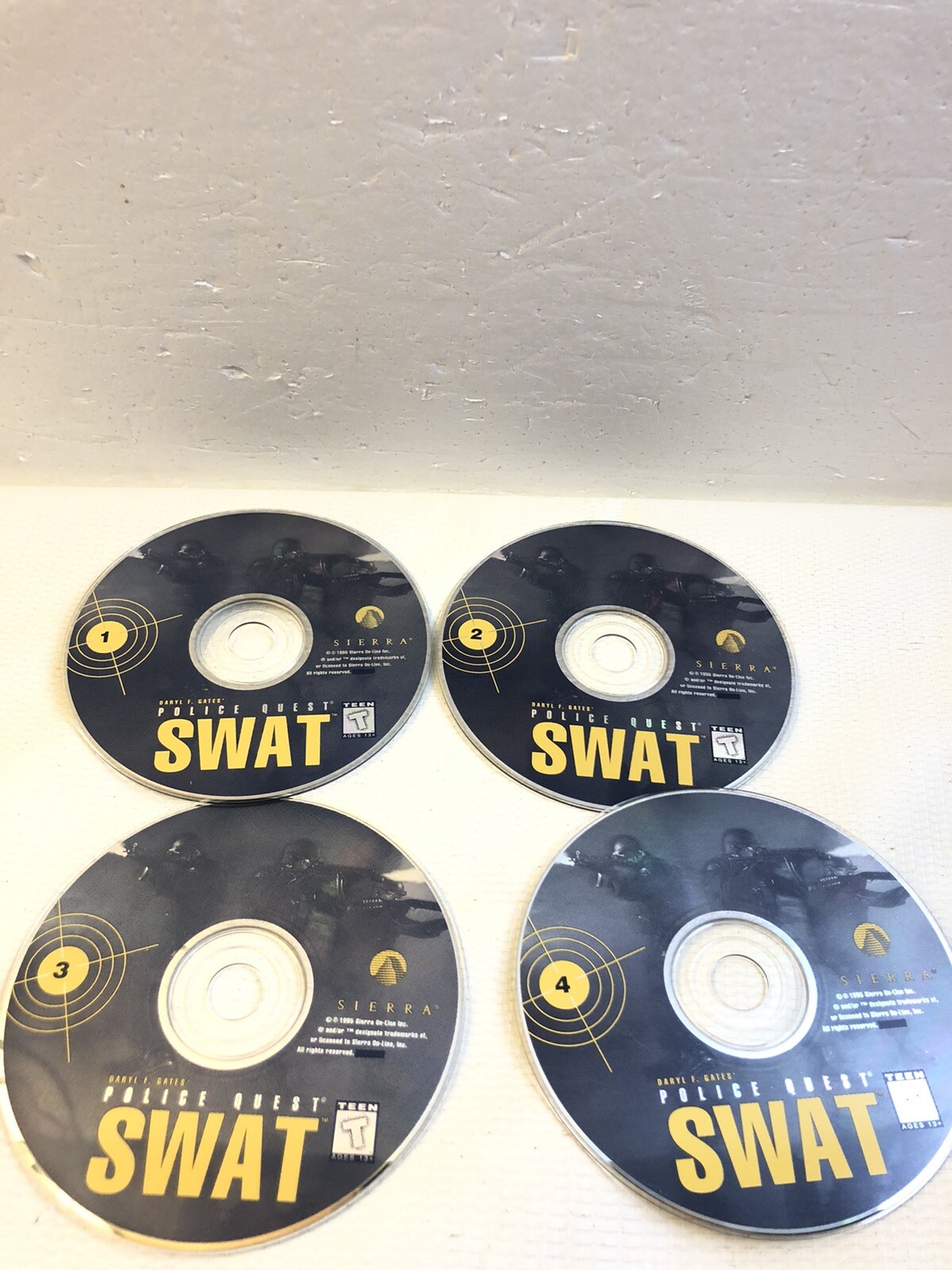Police Quest SWAT PC CDROM 1995 4 Disc Set Sierra Game Daryl F Gates Shooter Win