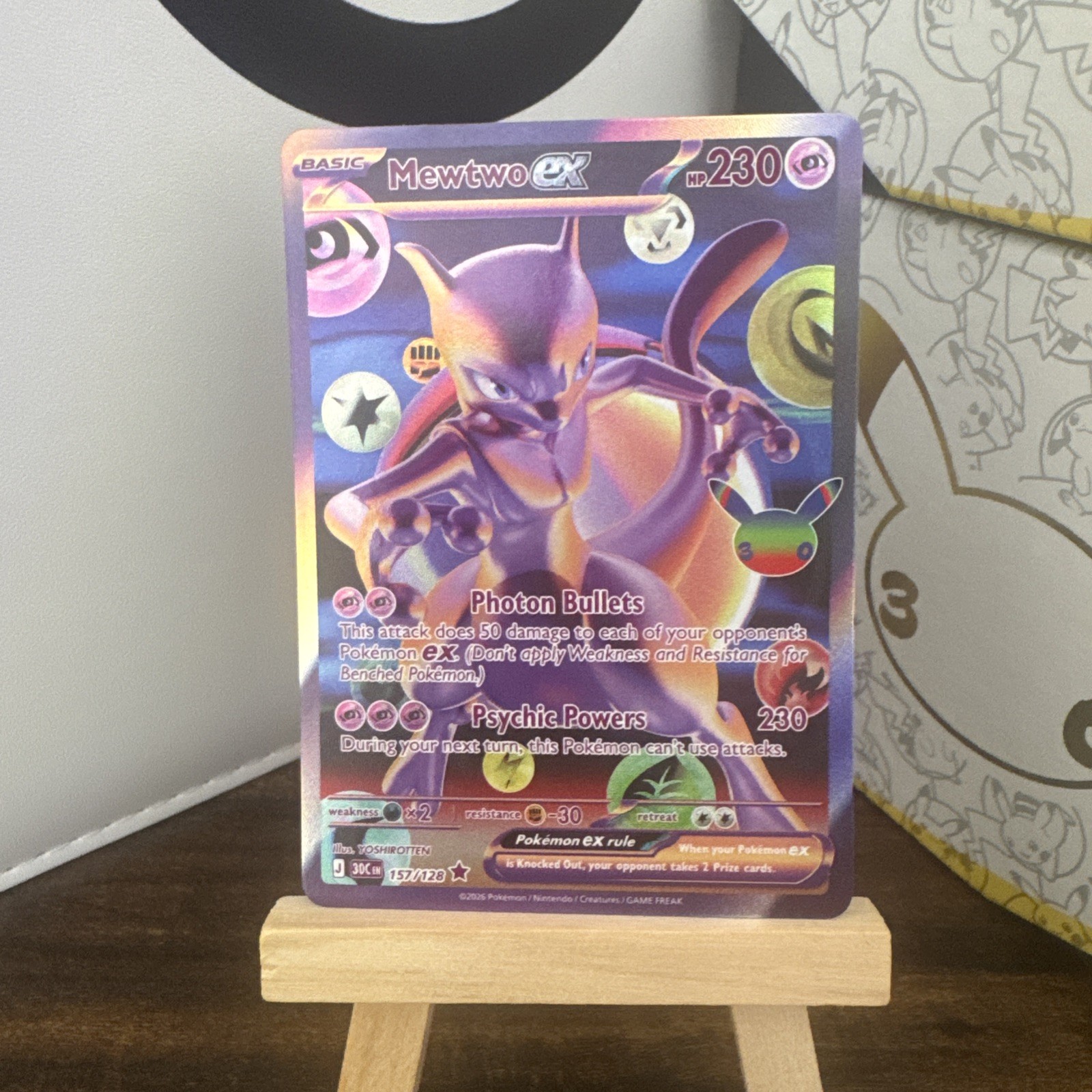 Pokémon 30th anniversary Mewtwo ex 157/128  Rare Holo English 2026 Future Rarity