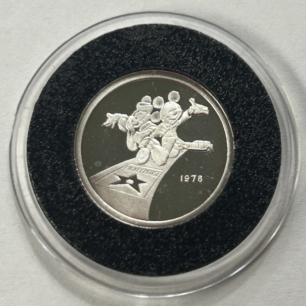 1978 Mickey Mouse “Hollywood Mickey”  .999 Pure Fine Silver Coin 1/10 Oz