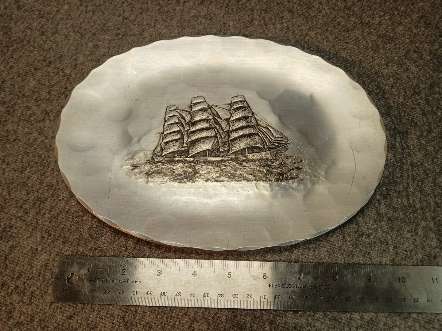 vintage wendell august forge Handmade Plaque Featuring 1860\'s Style Clipper
