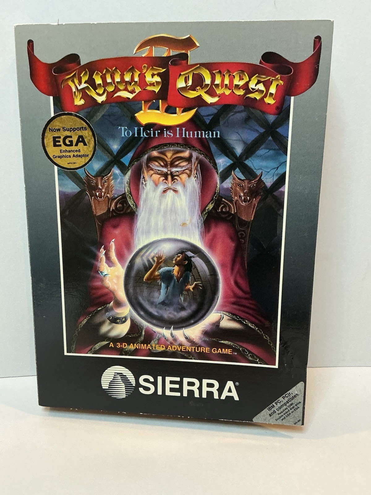 1986 King's Quest III 3 To Heir is Human Black Box Sierra MS-DOS IBM Big Box PC
