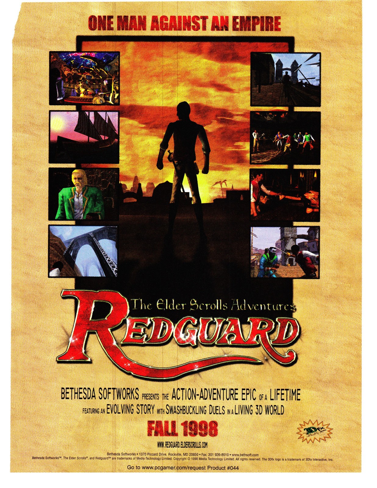 1998 The Elder Scrolls Adventures: Redguard Videogame Vintage Print Ad Bethesda