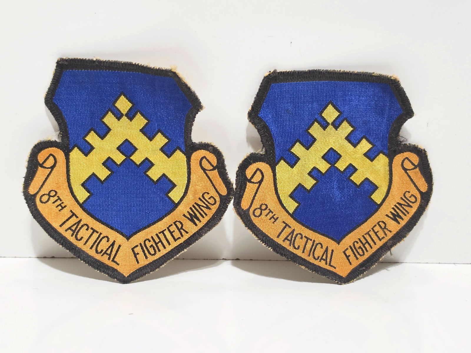 Pair of Vintage Vietnam War US Air Force USAF 8th Tactical Fighter Wing Patches