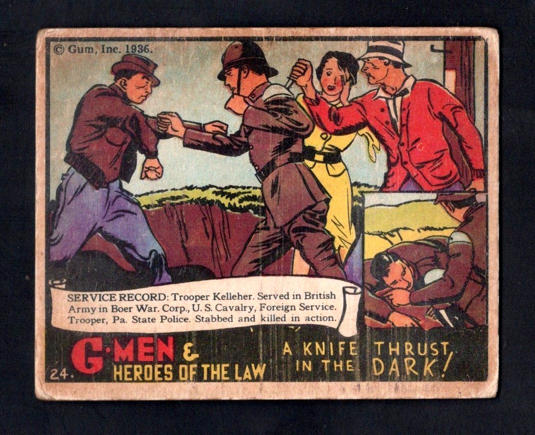 1936 Gum Inc G-Men & Heroes of the Law #24 A Knife Thrust In The Dark GD