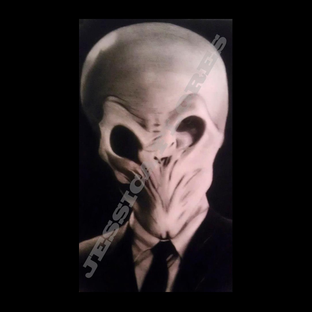 Silent from Doctor Who 4x6 Postcard Charcoal Portrait Silence