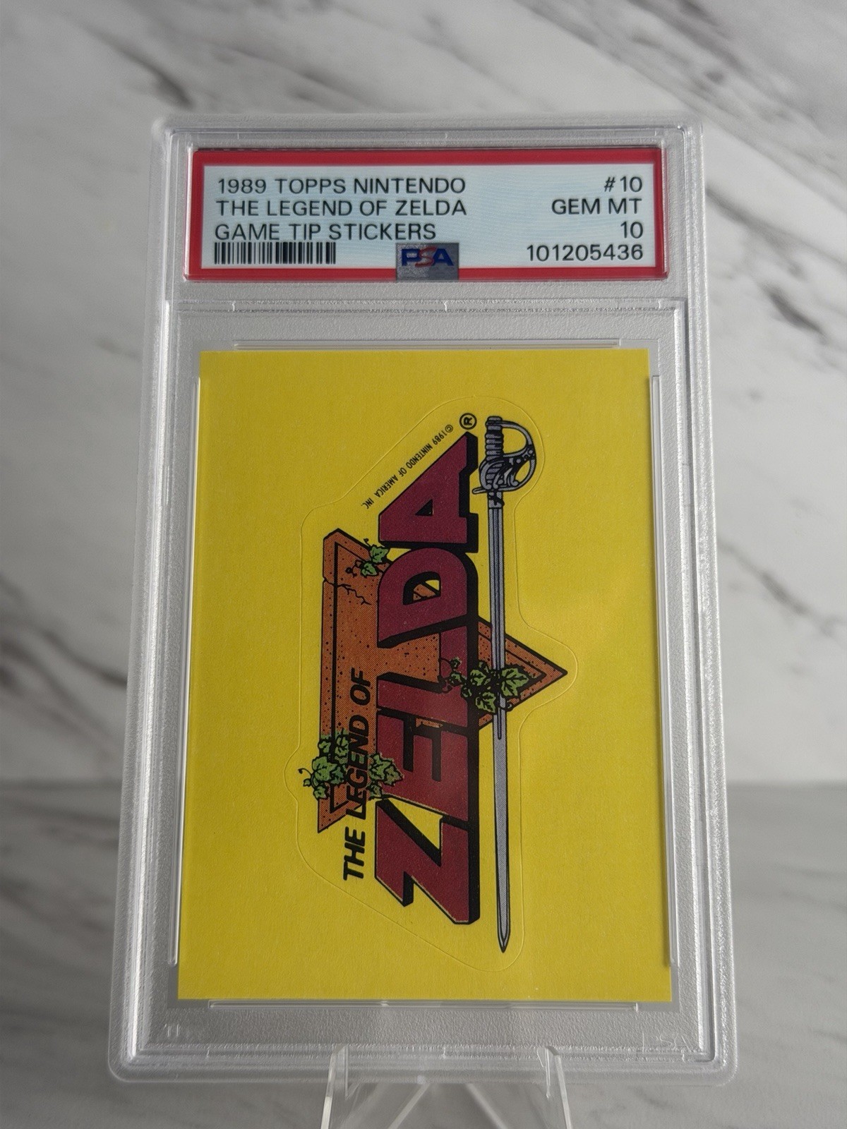 1989 Topps Nintendo The legends Of Zelda Game Tip Sticker # 10 PSA 10