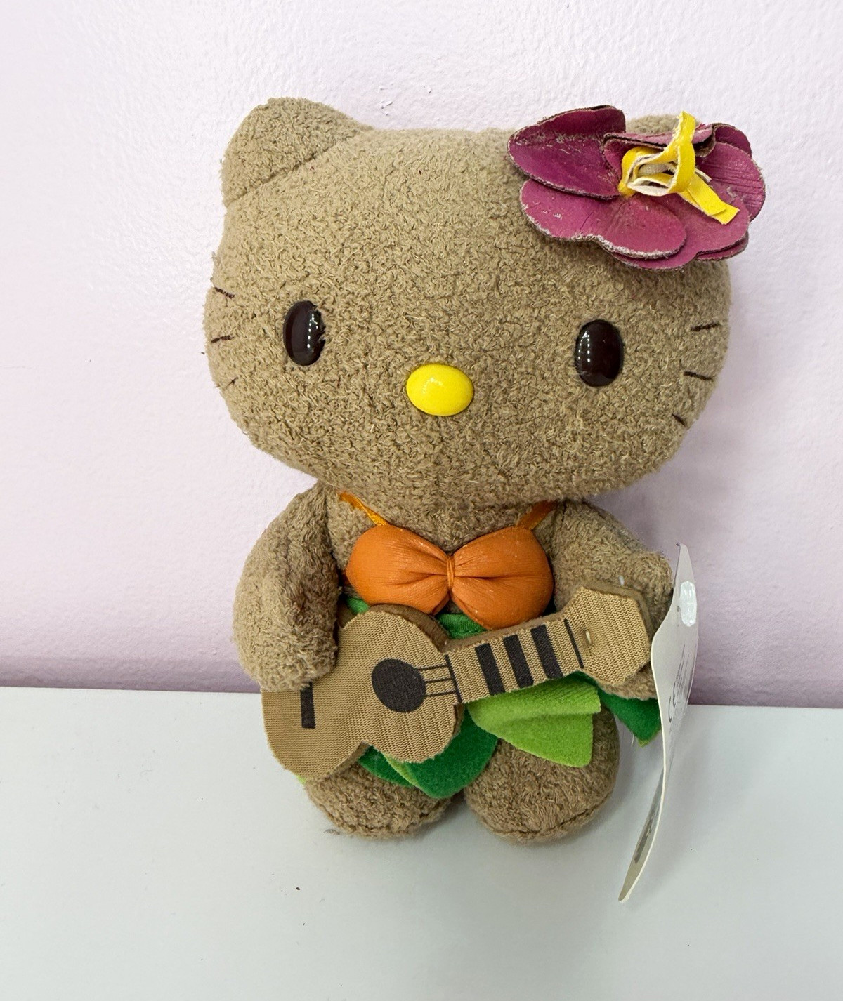 Hello Kitty Hawaiian Hula Ukulele Plush 2005 Sanrio 6.5” w/ Tag AS IS