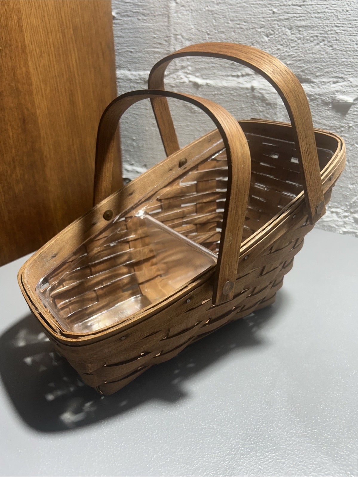 Longaberger 1989 Medium Vegetable Basket & Protector
