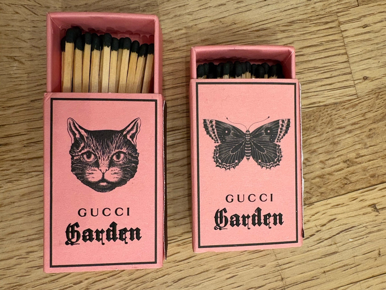 Gucci Garden Florence Italy Exclusive Match Holders – Cat & Butterfly – Set of 2