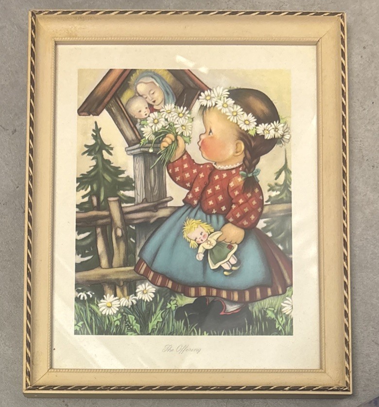 VTG MJ Hummel “The Offering” 9”x11” Framed Print Wall Art