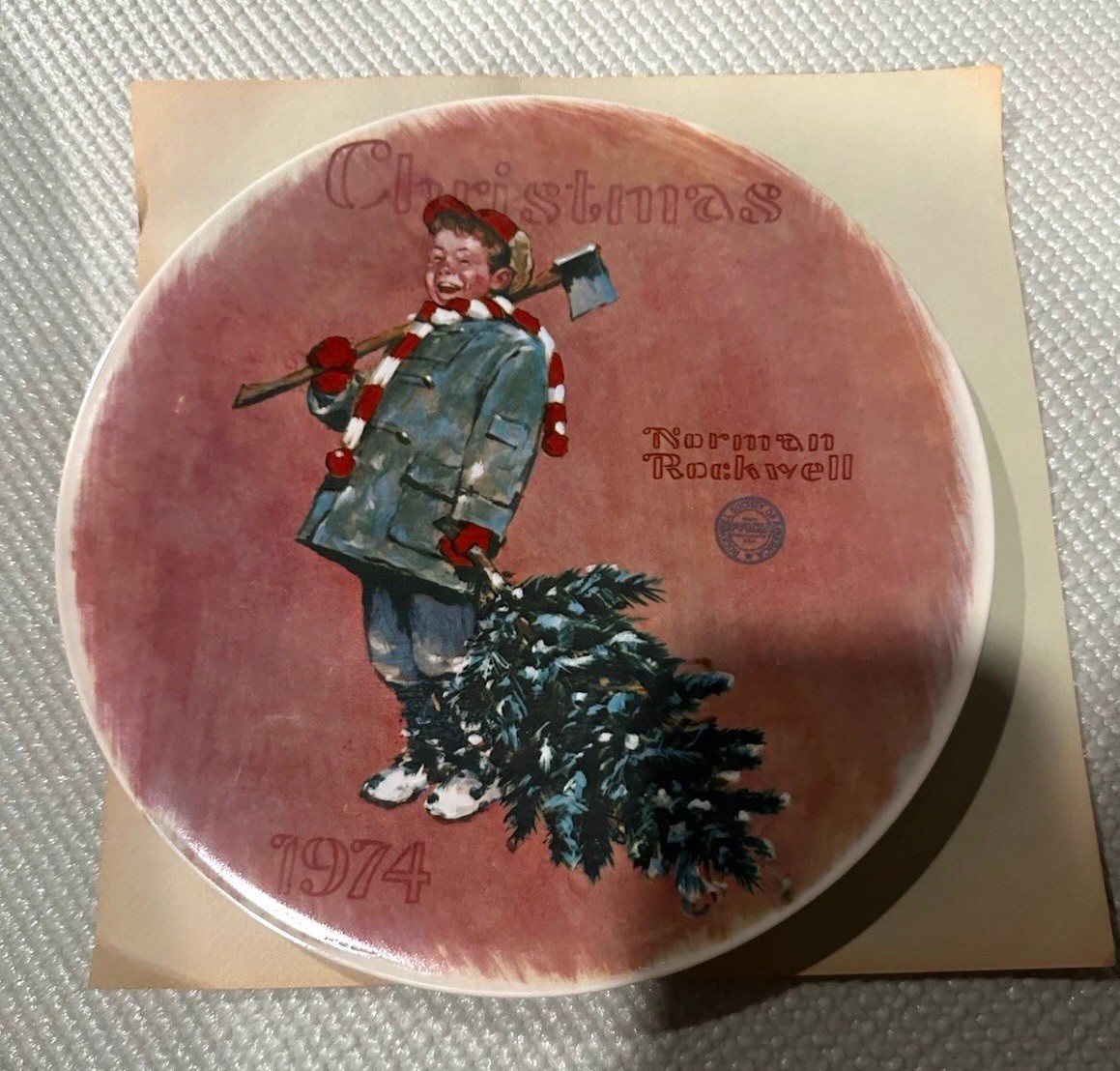 Norman Rockwell Christmas 1974 Porcelain Collector Plate Round Bundle