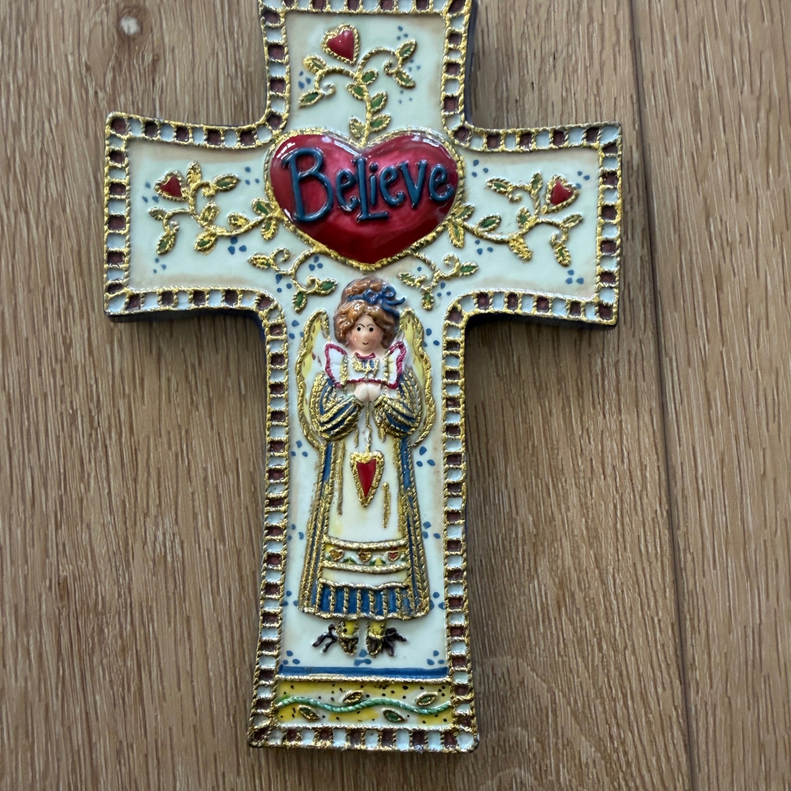 Shelly Rasche Enamel Porcelain Cross \