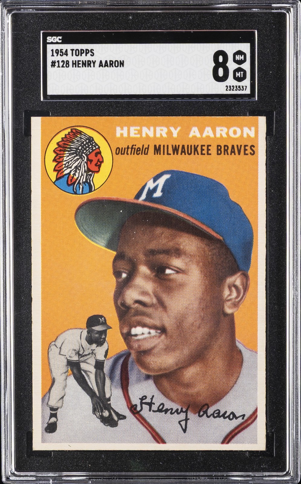 1954 TOPPS #128 HENRY AARON SGC 8