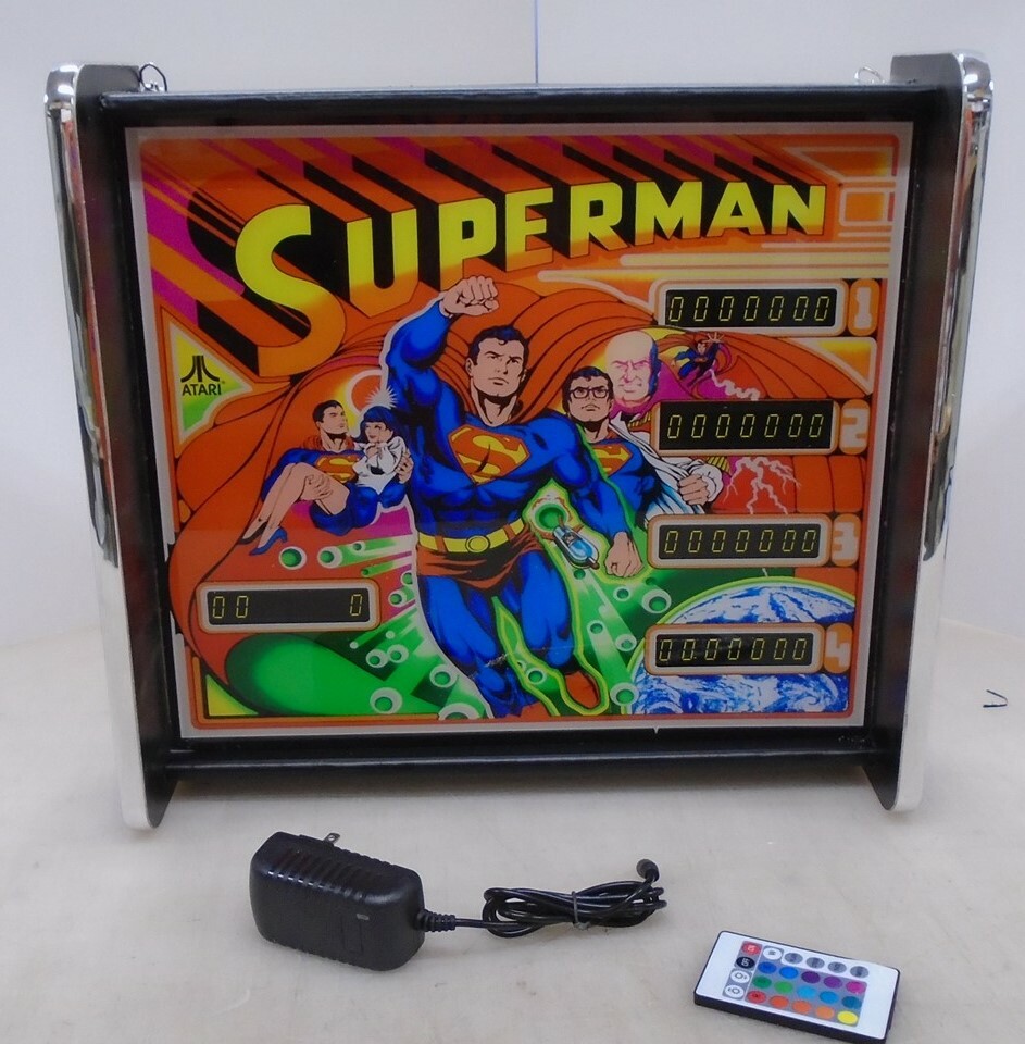 Superman Pinball Head LED Display light box
