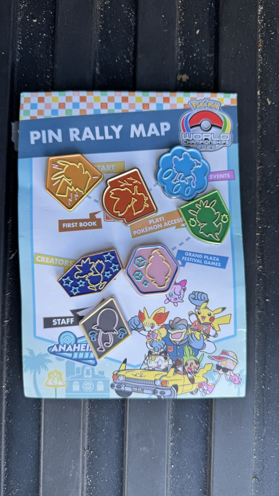 Pokemon World Championships 2025 Anaheim Worlds Pin Rally Complete Set of 7 Pins