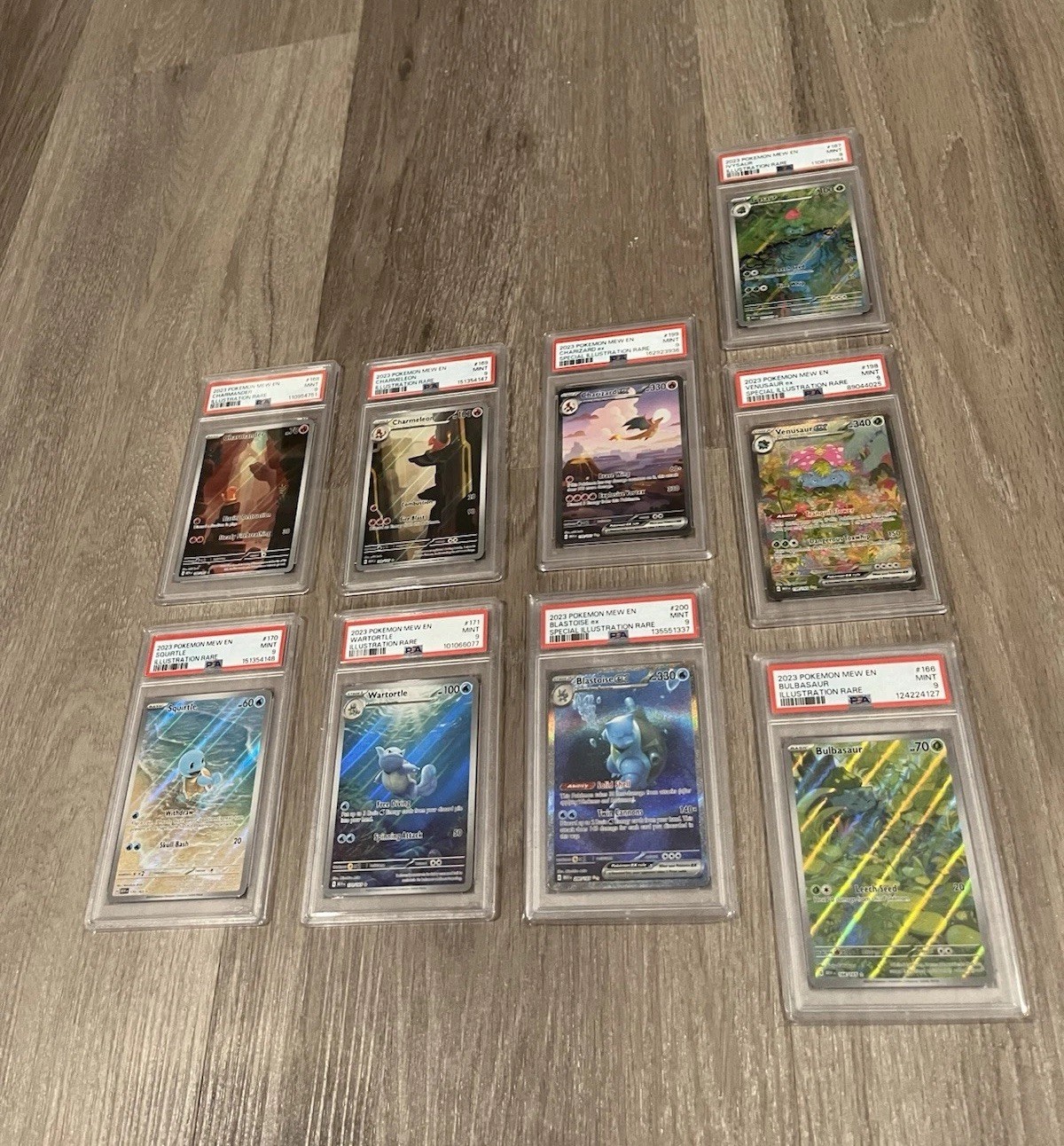 Scarlet & Violet 151 Full Evolution Set 9 Cards All PSA 9 Graded Pokemon TCG