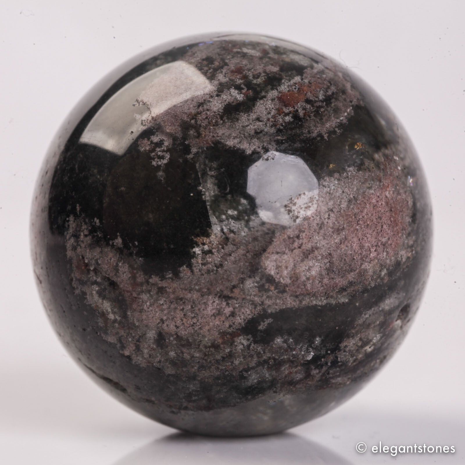 45g32mm Natural Garden/Phantom/Ghost/Lodolite Quartz Crystal Sphere Healing Ball