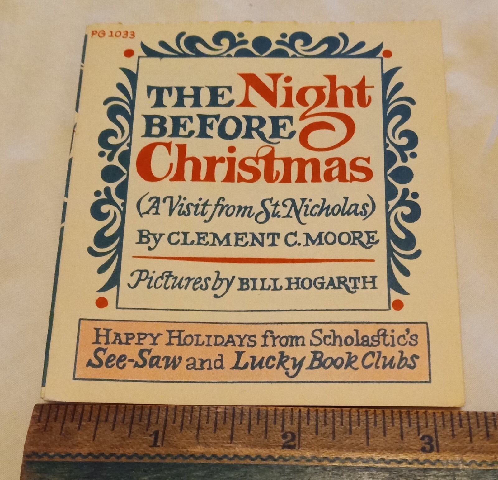 1973 Scholastic Promo Mini Christmas Book The Night Before Christmas See-Saw