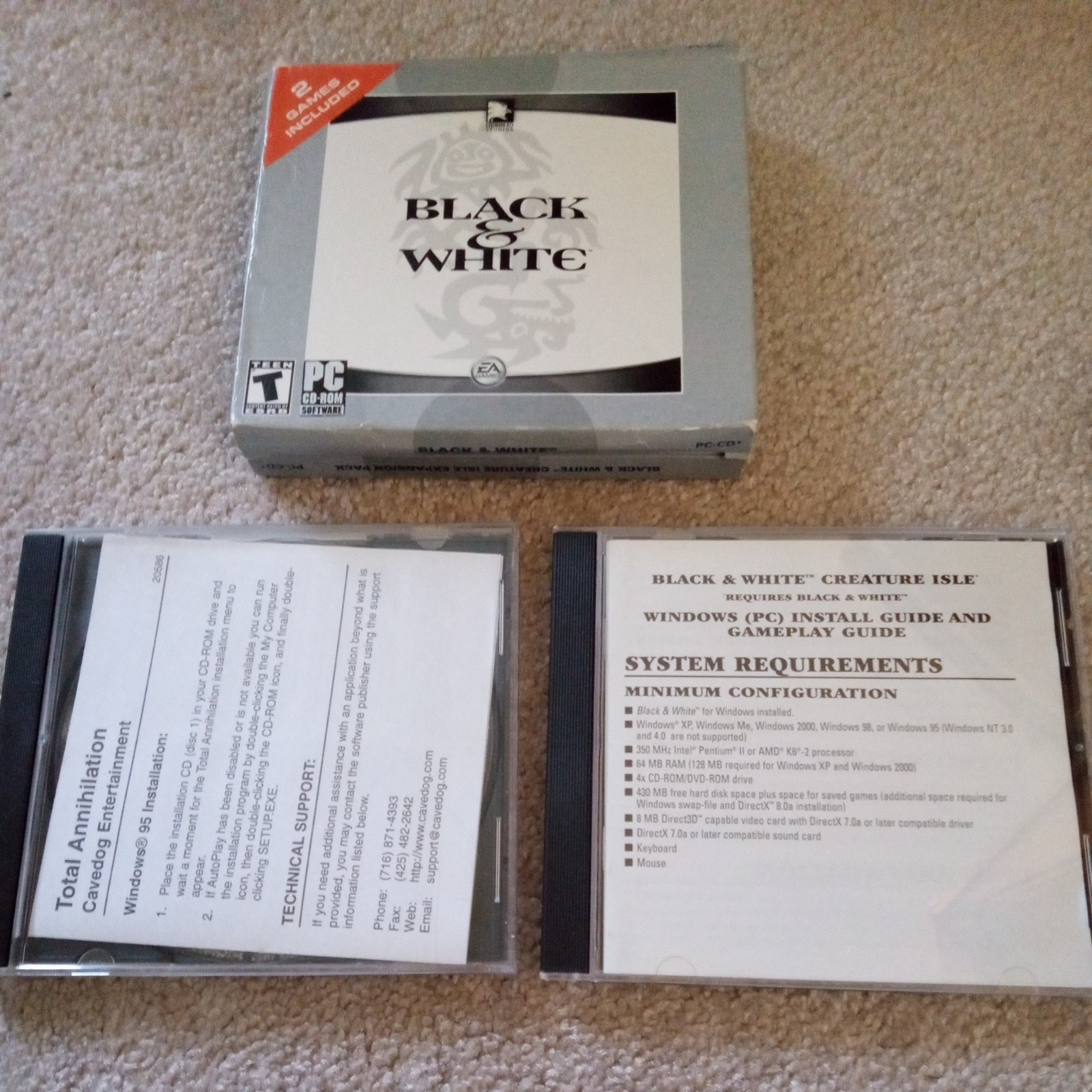 EA Black & White Creature Isle Expansion PC (2003) Twin Pack  Rare one disc only