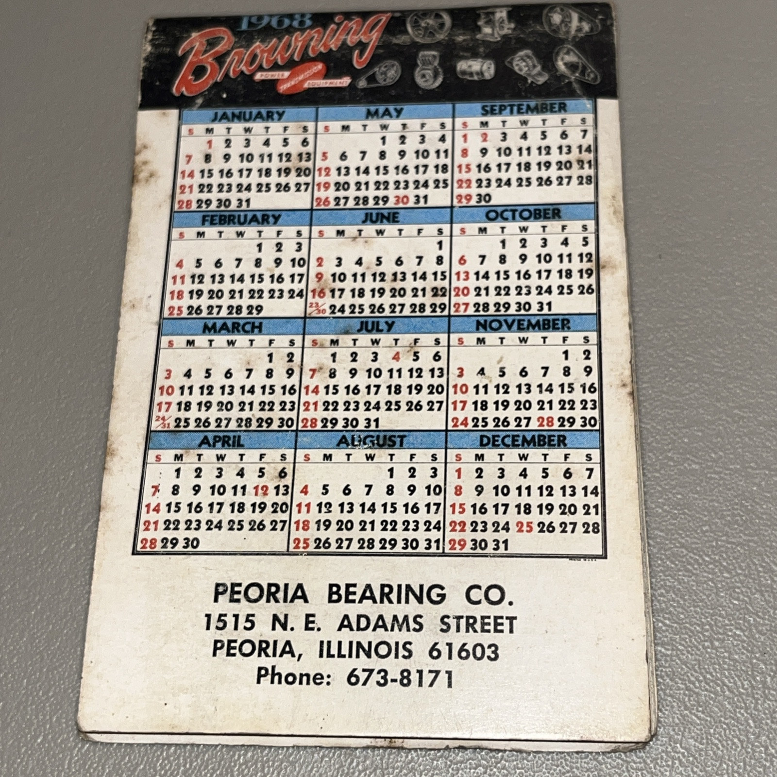 1968 BROWNING MANUFACTURING COMPANY Graph Notebook, Peoria Bearing Co. Illinois
