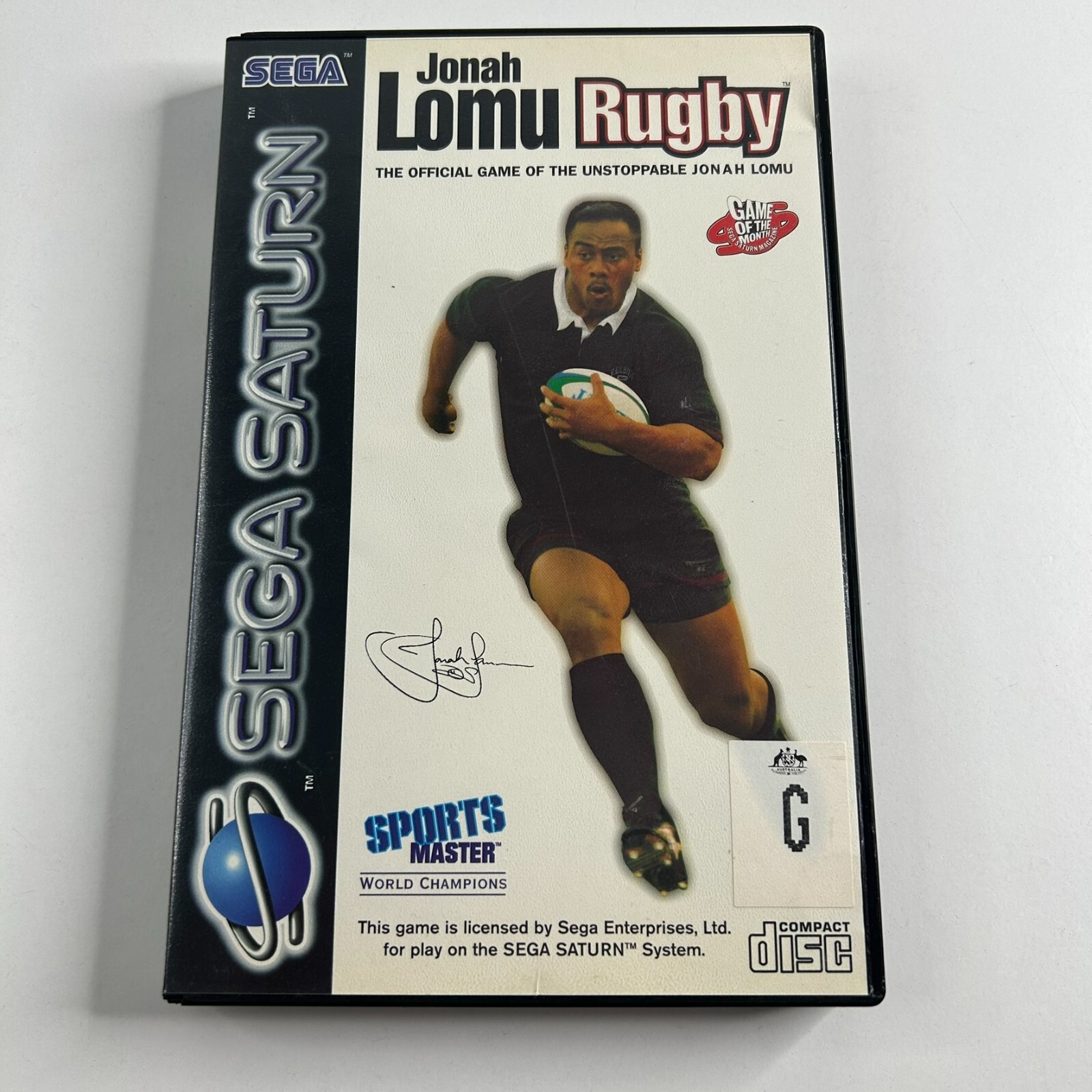 Jonah Lomu Rugby (Sega Saturn, 1997 PAL) Game Complete With Manual VGC