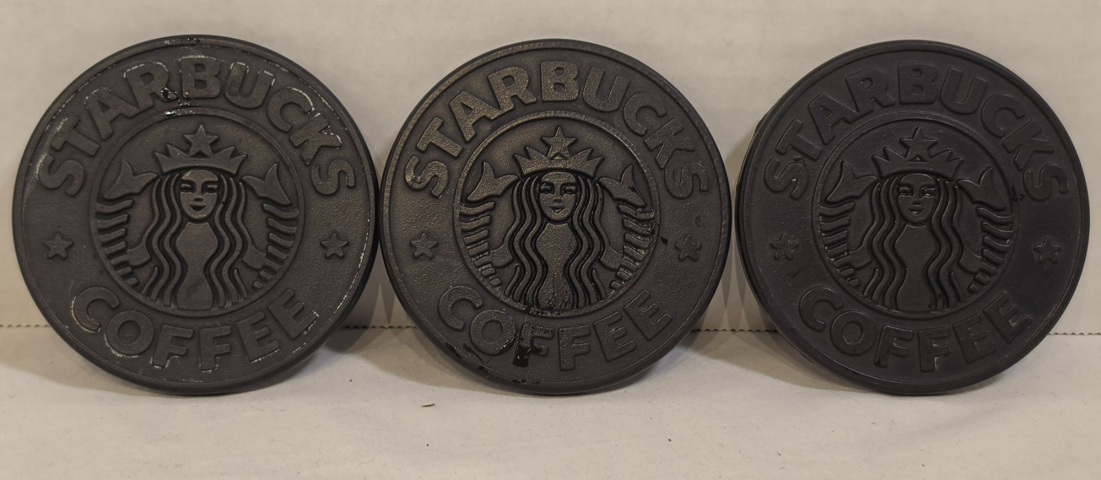 Vintage Starbucks Rubber Coasters 1988 Canadian Made Collector Memorabilia (3)