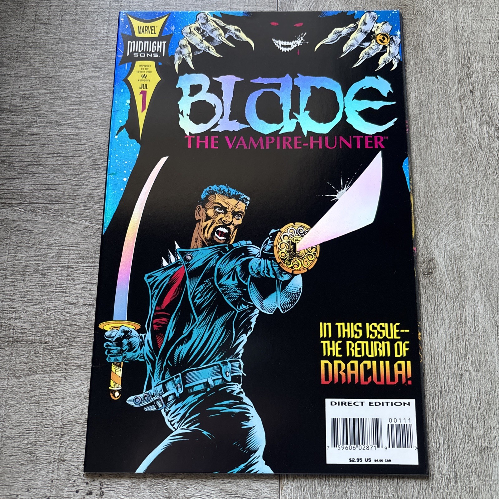 Blade: The Vampire-Hunter #1 (Marvel Comics) 1994 Solo  Foil Cover NICE COPY